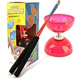 KickFire Diabolos Red Super Nova Chinese YoYo Diabolo Set with Carbon Sticks and String