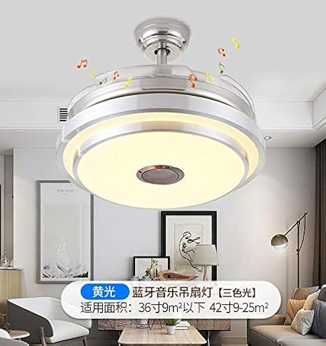 42inch Bluetooth Music Retractable Invisible 4 Blade Ceiling Fans