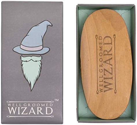 Well Groomed WizardBeard Brush, Boar Bristle Beard Brush for Men, 100% Natural, Ideal for applying Beard Oil and Brush in
