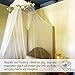 Bobo and Bee - Enchanted Bed Canopy Mosquito Net For Girls, Kids, Baby, With Detachable Cream Rose and Ivy Garland - Twin Size, White with Satin Trim - Perfect Boho Woodland Nursery Decor