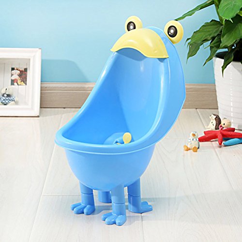 TOYMYTOY Baby Boys Urinal Potty Frog Standing Potty Training Urinal for Pee Trainer (Blue)