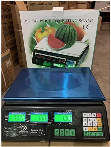 ZCY Electronic Price Computing Scale, Platform Scale With Highlight LED Display, Stainless Steel Digital Price Weighing Postal Industrial Commercial Shop Scale (Capacity : 30KG, Color : Black)