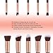 Qivange Makeup Brushes, Vegan Face Blending Brush Powder Liquid Foundation Eye Shadow Labeled Kabuki Brush(Black with Rose Gold, 10 Pieces)