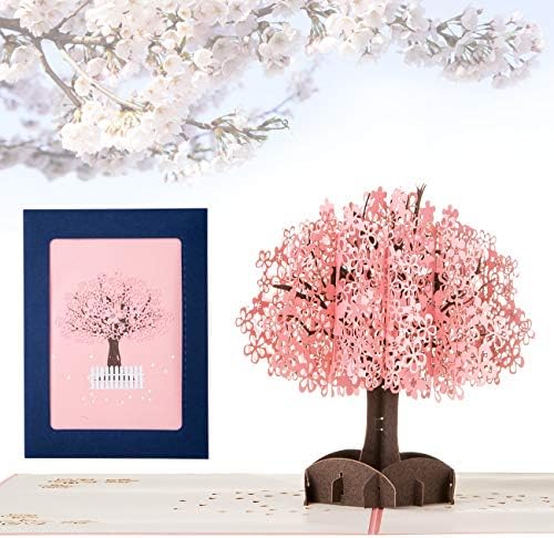 Kesote ポップアップカード メッセージカード 立体カード 桜 さくら バレンタイン 封筒付き