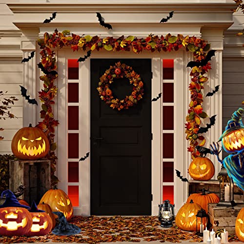 Halloween Bats Wall Stickers， PVC Removable Wall Window Door Decor， Halloween Waterproof Bats Wall Decals Halloween Party Indoor Outdoor Decor Supplies，Wall Sticker with 4 Different Sizes(120 Packs)