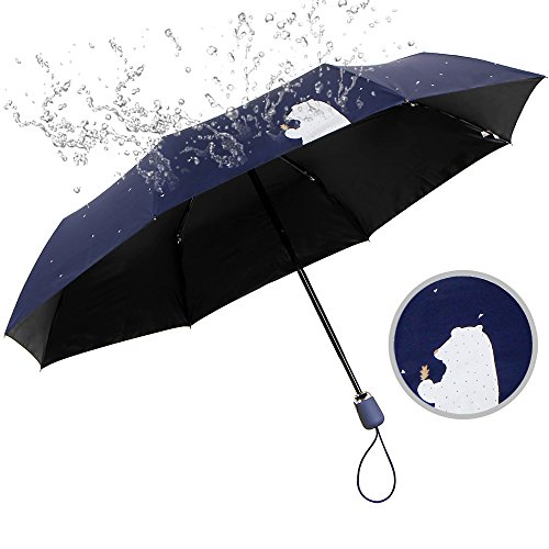 17KM Outdoor Travel Sun & Rain UV Protection Parasol Umbrellas Lightweight Folding Auto Open Close Cute Rain Protection Golf Umbrella for Women