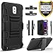 Galaxy Note 3 Case, Combo Shell Cover Kickstand with Built-in Holster Locking Belt Clip+Circle(TM)Touch Screen Pen And Screen Protector-Black