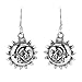 Glinting Celestial Sun And Moon .925 Sterling Silver Dangle Earrings