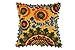 Trade Star 100% Cotton Pillow Cover with Pom Pom Beautiful Embroidered Pillow Case Modern 16x16 Inches Decorative Indian Design Cushion Cover for Home Decor