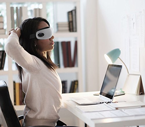 Eye Massager,MLAY Wireless Digital Eye Massager with Air Pressure, Heat Compression, Vibration Massage and Music for Dry Eye Relax Vision Care Eyestrain Stress Relief