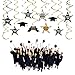 PBPBOX Graduation Decorations 30 Pcs 2018 Hanging Swirl and Celebration Card