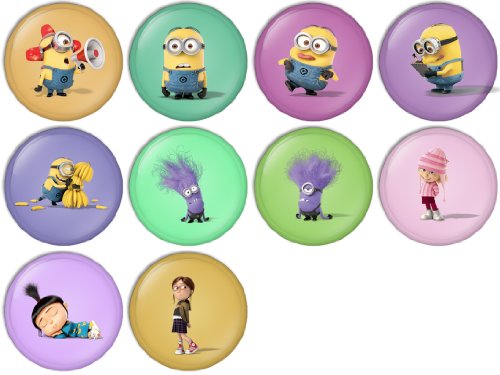 Minion Despicable Me 2 Pinback Buttons Badges/Pin 1 Inch (25mm) Set of 10 New