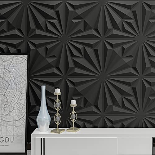 Mua Art3d Matte Black Textures 3D Wall Panels Sheets Diamond Design for ...