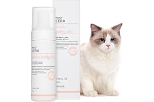 BREEZYTAIL PetO’Cera Waterless Shampoo for Dogs & Cats–No Rinse Foam, Lick-Safe, Itch Relief, Detangles & Moisturizes, Hypoallergenic, Vet-Approved, 5.07oz/150ml