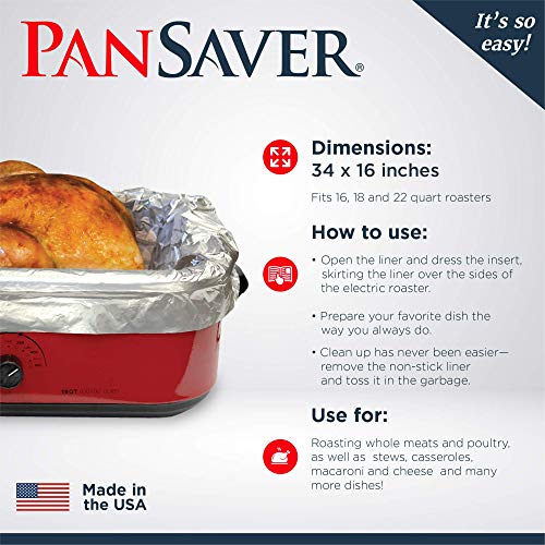 PanSaver Foil Electric Cooking in Roaster Protective Oven Liners, 2 Count Pricepulse