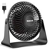 BESKAR USB Small Desk Fan, Portable Fans with 3