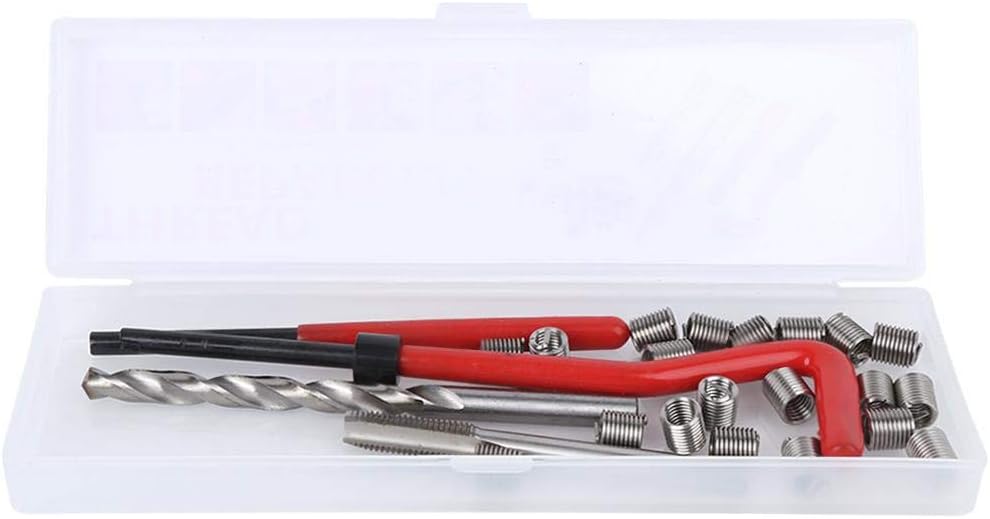 25Pcs Thread Repair Insert Kit M6 Damaged Threads Hand Tool with Thread Tap and Drill Bit for Auto Repairing: Home Improvement