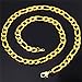 U7 Men Chunky Necklace Cool Punk Jewelry 18K Stamp Stainless Gold Plated 9MM Wide Figaro Chain 22 Inch
