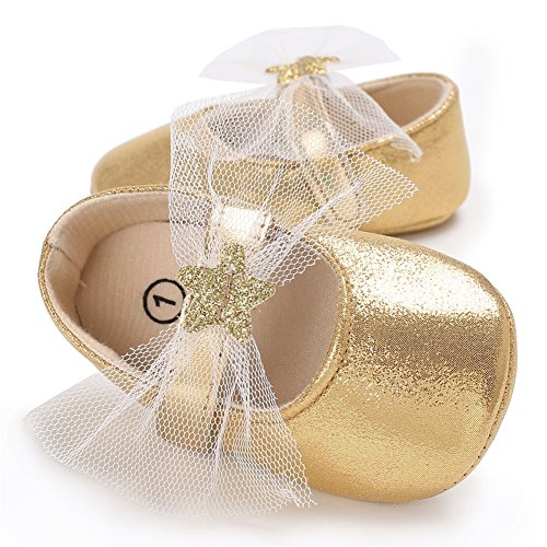 Fire Frog Baby Girls Mary Jane Shoes Stars Bow Wedding Princess Dress Costume Infant Toddlers Prewalker - Thumbnail 5