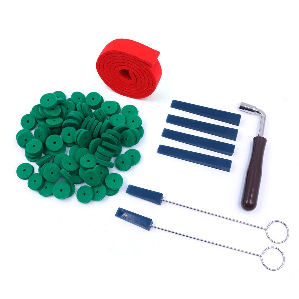 Alnicov Piano Tuning Kit,Professional Piano Tuner Tools Includs Felt Tone Wrench Rubber Mute Sticks,Perfect Piano DIY Fixing Set