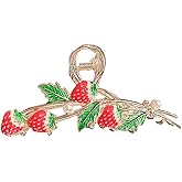 Large Strawberry Hair Claw Clip Cute Hair Jaw Clip Metal Fruit Hair Claw Clip Strong Hold Hair Clamp Fruit Themed Hair Accessories for Women Girls