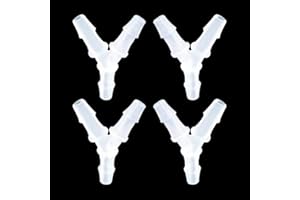 ANPTGHT 1/4" Hose Barb Fitting Equal Barbed Y Shaped 3 Way plastic Tubing Joint Splicer Mender Adapter Union for Oxygen Tubing Pipe Household Fuel Gas Liquid Air (Pack of 4)