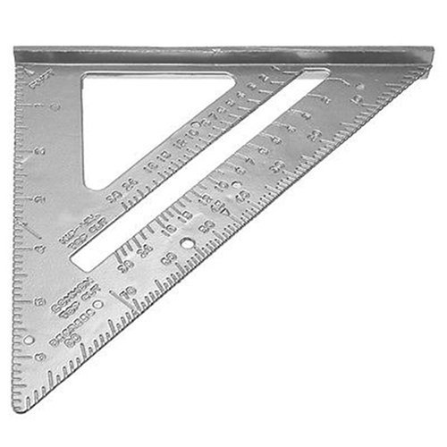 SODIAL(R) 185*185*260mm Speed Square Protractor Miter Framing Measurement Ruler For Carpenter Silver