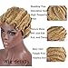 DIFEI 15 Colors Women Black Blonde Golden Brown Pink Blue Wine Red Short Finger Wave Curly Wigs Nuna Wigs Janet Collection (Brown)