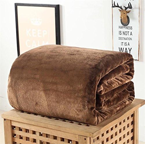 Flannel Fuzzy Bed Blanket Super Soft Warm Cozy Fuzzy Fur Fluffy Faux Fur , yellow coffee , 200x230cm