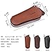 Contacts Mens Genuine Leather Car Key Holder Zipper Case Wallet Keychain Brown