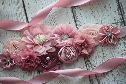 Maternity Sash, classic mauve Sash# 2, flower Belt, maternity sash, wedding sash , flower girl sash belt