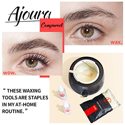 Waxing kit Digital Wax warmer- Ajoura Hard Wax Kit for hair removal- 14oz Cream wax beads- 60ml Pre & after Wax Spray- Ideal for Face, Eyebrow, Brazilian Full body- Home Waxing Kit for Women Men