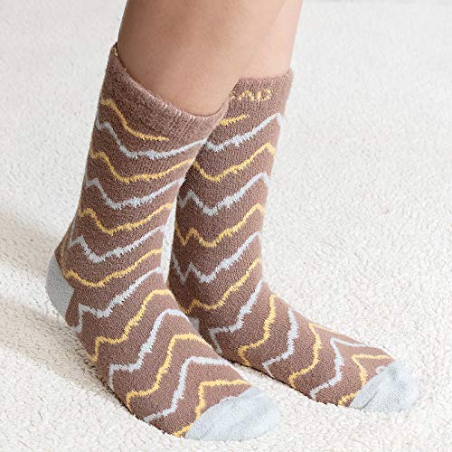 Snuggle Sac Women\'s Cozy Socks 2 Pairs Soft Warm Sleep Socks Casual Fuzzy Bed Socks Loungewear Fluffy Socks