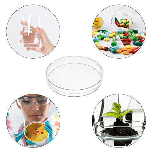 DEPEPE 30pcs Plastic Petri Dish Set with Lids (20pcs 100mm/10pcs 90mm) with 20pcs 3ml Plastic Transfer Pipettes, for School Science Fair Project and Party