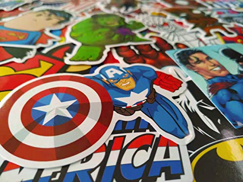 Superhero Stickers Pack 100 Pcs, Marvel Avengers Legends Vinyl Waterproof Decals for Laptops Hydro Flasks Water Bottle Skateboard Snowboard Helmet Bicycle Car Bumper, Gift for Teens Adults Friends