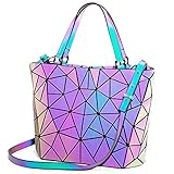 LOVEVOOK Handtaschen Damen, Geometrische Holographic Tasche, Henkeltasche mit Re