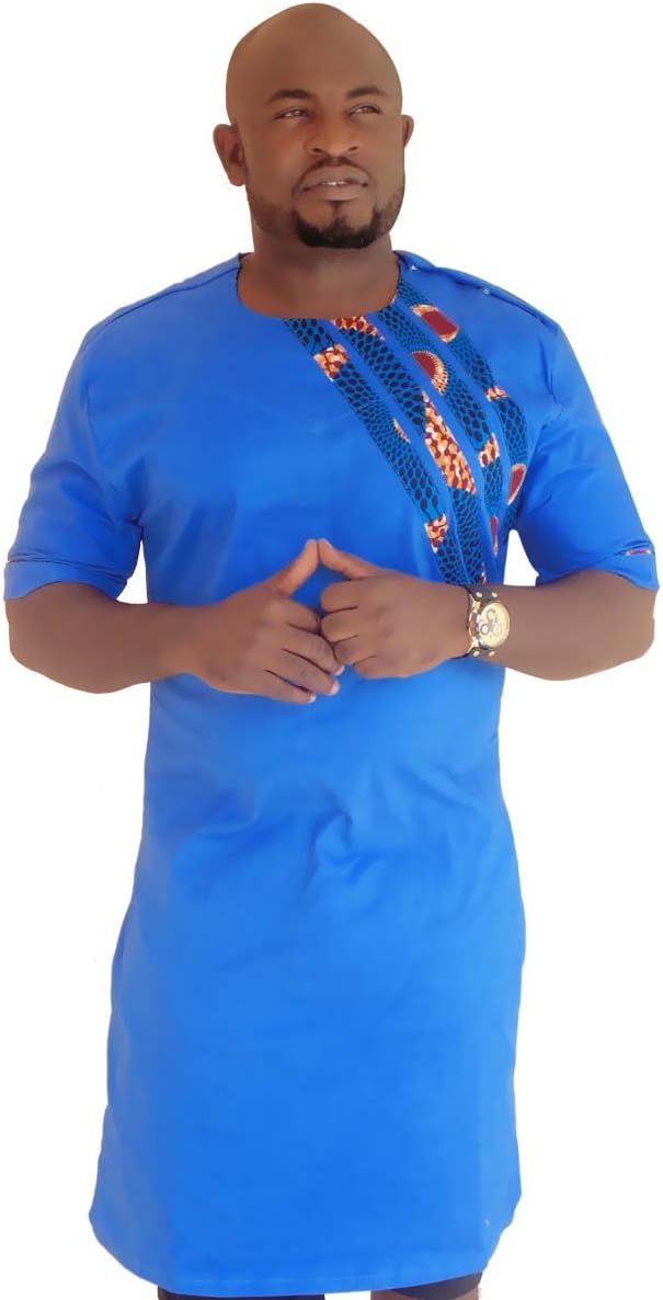 Pafric Designs African Wear Straight Dress for Men - Best Traditional Print Clothes For All Occasion - Made From High Quality Polished Cotton - Love It Or Your Money Back (Pafric 1)