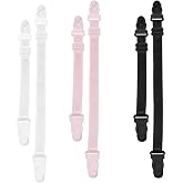 Gusruvti 6 Pcs Bra Strap Holder for Slipping Bra Strap Clips Adjustable Bra Converter to Racerback, Elastic Non-slip Straps Holder Racer Back for Slipping-Black, White, Pink