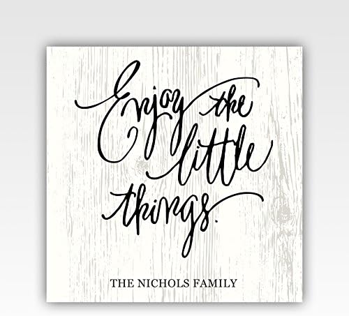 Personalized!! Enjoy The Little Things Family Gifts Canvas Wrap, Home Decor Painting Wall Art, 36x36in, Wood