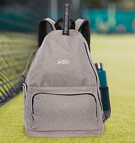 image for LISH Game Point Tennis Backpack w/Shoe Compartment - Racket Holder Equ