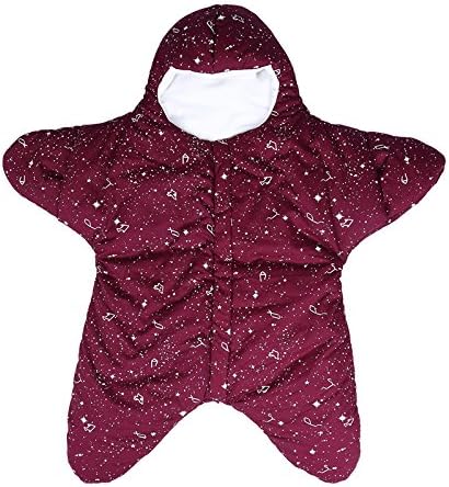 URIDOM Starfish Wearable Baby Sleeping Bag, 100% Organic Cotton, 0-8 Month, Autumn Winter (Burgundy)