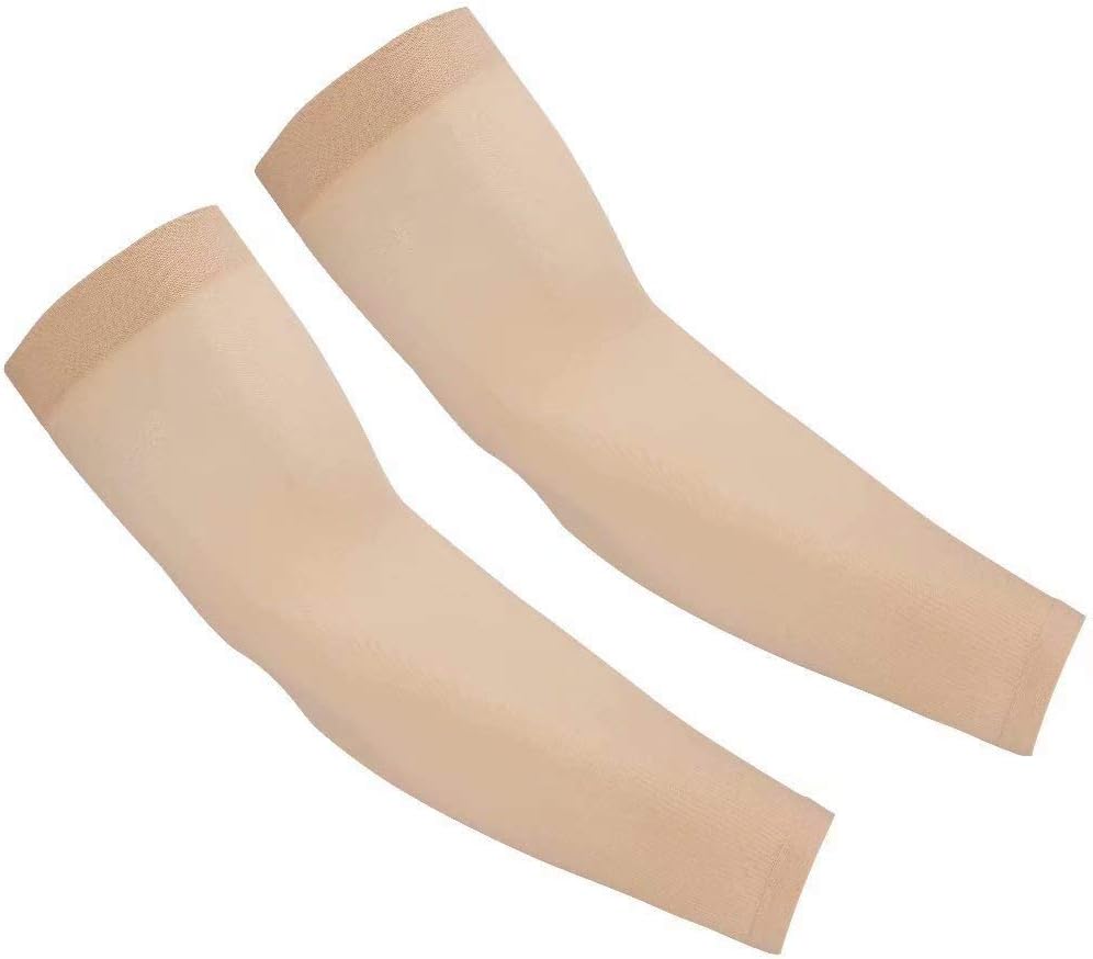 UV Protection Cooling Arm Sleeves - UPF 50 Compression Arm Sleeves for Men/Women/Students for Elbow Brace, Baseball, Basketball, Football, Cycling Sports (Beige): Industrial & Scientific
