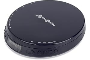 ByronStatics Portable CD Player, Personal Compact Disc Player with Anti-Skip/Anti-Shock, Headphone Jack & LCD Display for Car Use Home Travel, not Rechargeable, Use AA Batteries - Dusk Blue