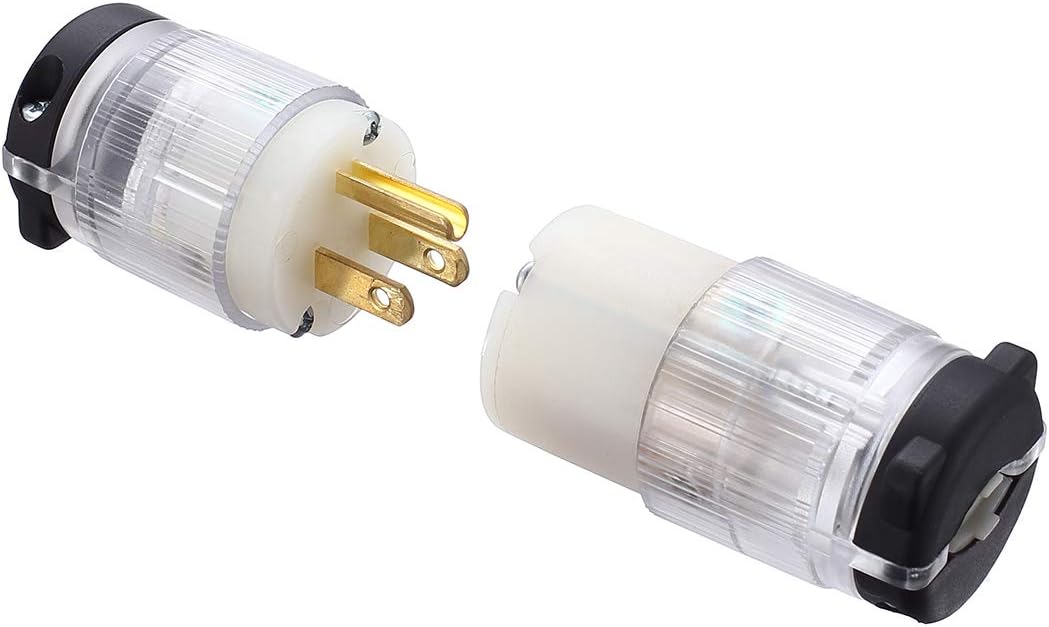 Miady Lighted Extension Cord Ends, 15 Amp 125 Volt NEMA 5-15, 2Pole 3Wire, Electric Plug Replacement, UL listed - - 
