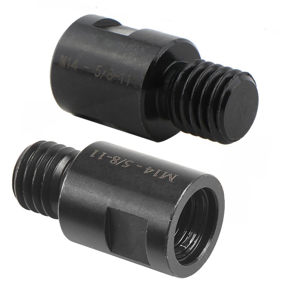 Bestgle 2Pcs 5/8“-11 Male Thread to M14 Female Thread Adapter Converter for Angle Grinder Polisher Diamond Core Bit Interface Converter