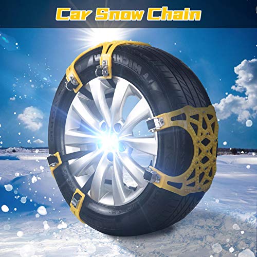 Hemousy 6 Pack Snow Chains,165265mm Tires Security Tire Chains