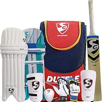 SG Summer Camp Kashmir Cricket Kit for All Ages, Navy/Red, Size 6