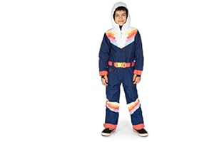 Youth Blue Rainbow Ski Suit - Retro Style Snowsuit for Kids