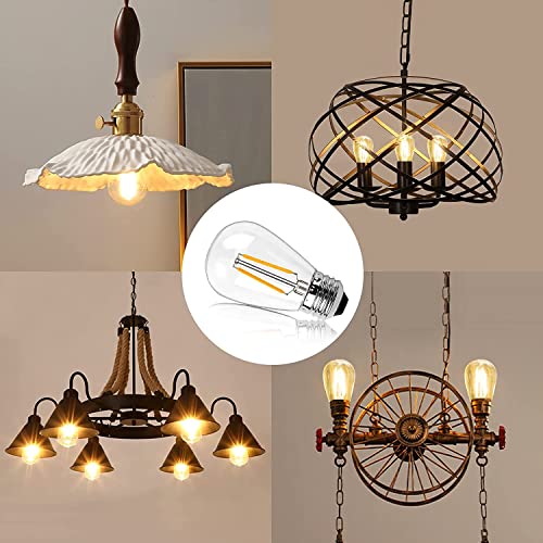 BRIMAX Pack of 25 E27 Warm White LED Bulbs, Vintage Light Bulb 2W (20W Equivalent) 230V S14 Edison Bulb 2700K E27 Shock Resistant for String Lights, Chandeliers, Table Lamps