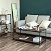 SONGMICS Coffee Table, Cocktail Table with Storage Shelf for Living Room and Office,Wood Look Accent Furniture with Metal Frame, Rustic ULCT66BX